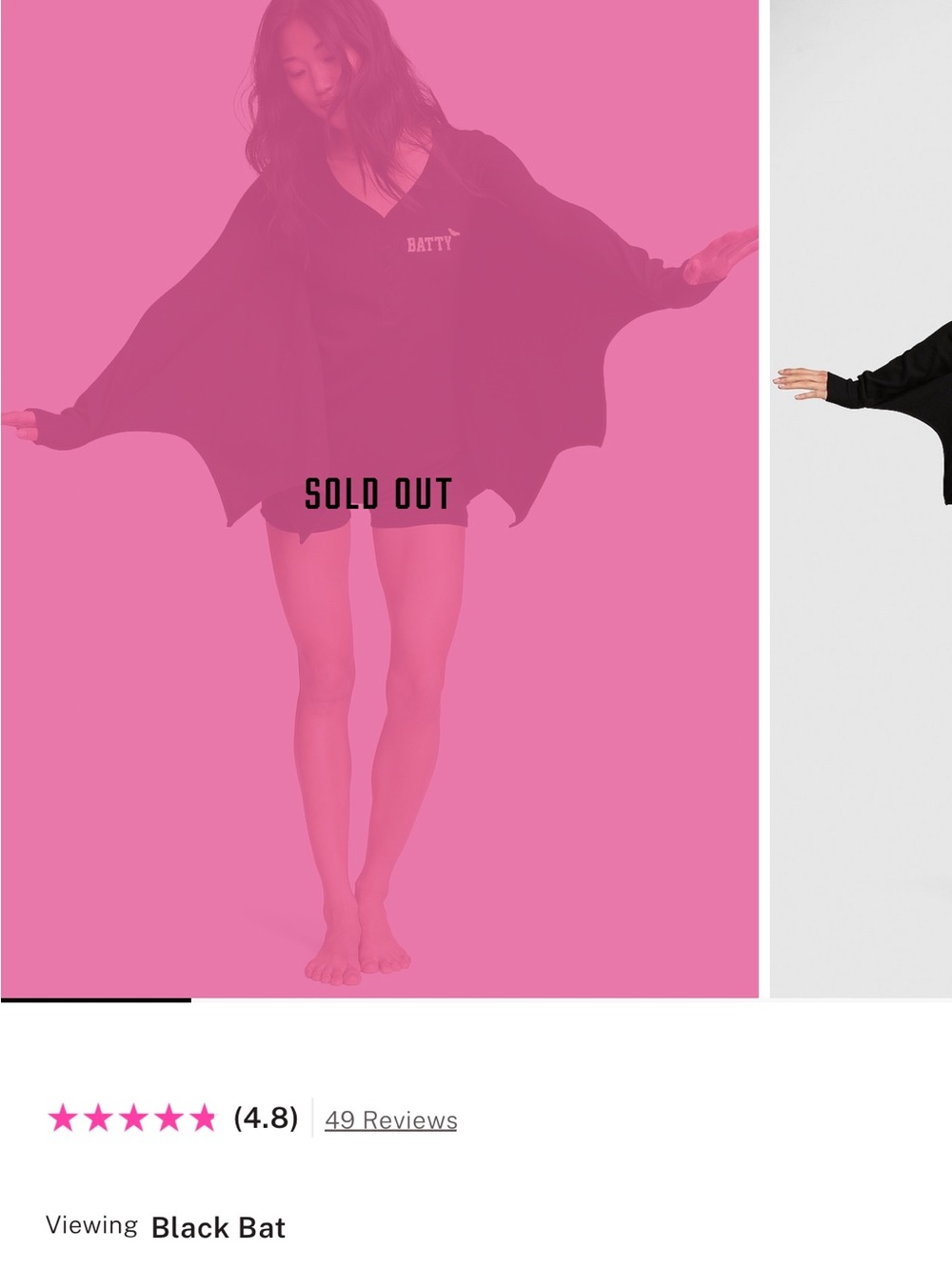 VS Pink Batty Onesie Size Large - Picture 2 of 4